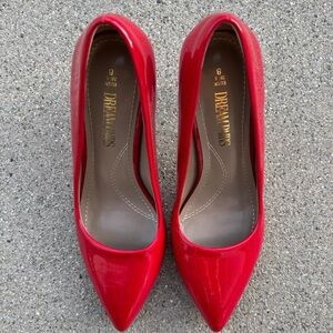 Dream Pairs Red Patent Pointed-Toe Heels